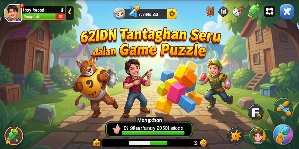 Gameplay menantang 62IDN dengan variasi teka-teki.