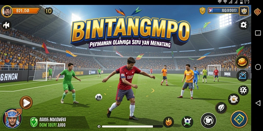 Tangkapan layar BINTANGMPO menampilkan momen seru dalam permainan olahraga.