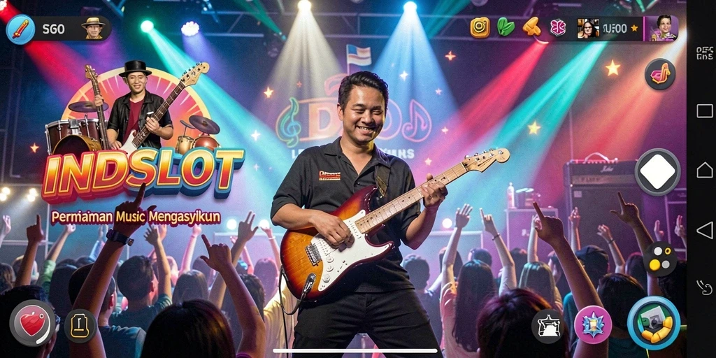 Screenshot INDSLOT menampilkan gameplay yang penuh warna dan dinamis.