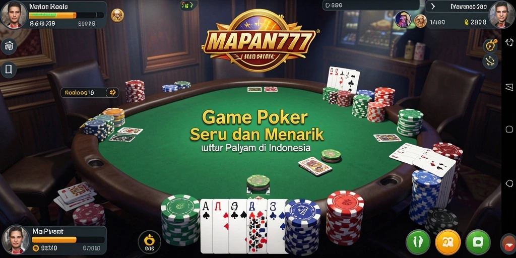 Tampilan menarik dari gameplay poker di MAPAN777.