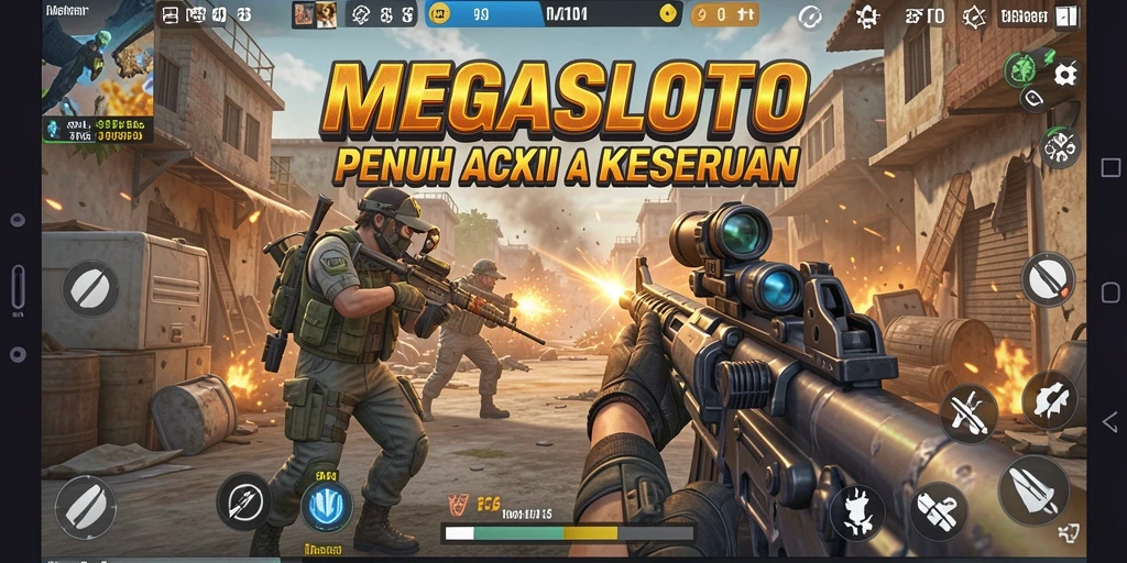 Tampilan gameplay MEGASLOTO yang menegangkan dan seru.