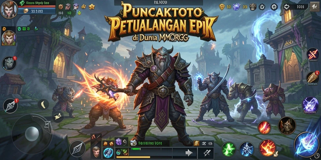 Screenshot utama PUNCAKTOTO menampilkan aksi pertempuran RPG yang mendebarkan.
