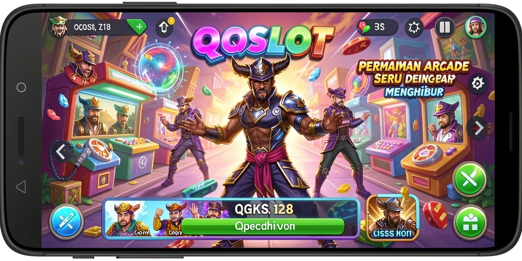 Tampilan gameplay seru dari QQSLOT yang menampilkan aksi Arcade menarik.