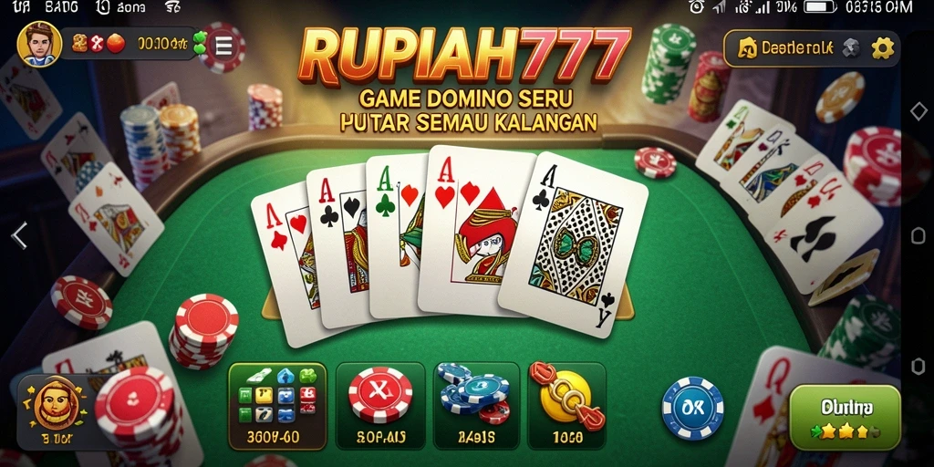 Tampilan gameplay seru di RUPIAH777 saat bermain Domino.