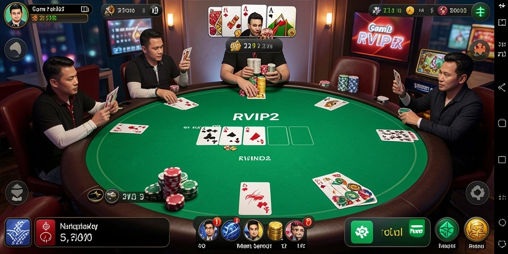 Tampilan gameplay Poker yang seru dan mengasyikkan di RVIP2.