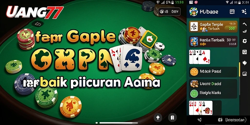 Screenshot UANG77 menampilkan gameplay Gaple yang seru dan interaktif.