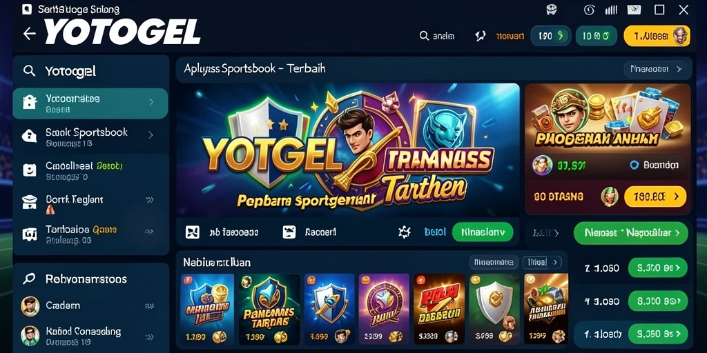 Screenshot utama YOTOGEL yang menunjukkan antarmuka taruhan olahraga.